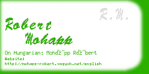 robert mohapp business card